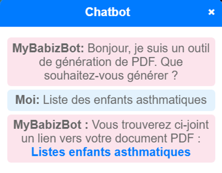 MyBabiz - Interface chatbot